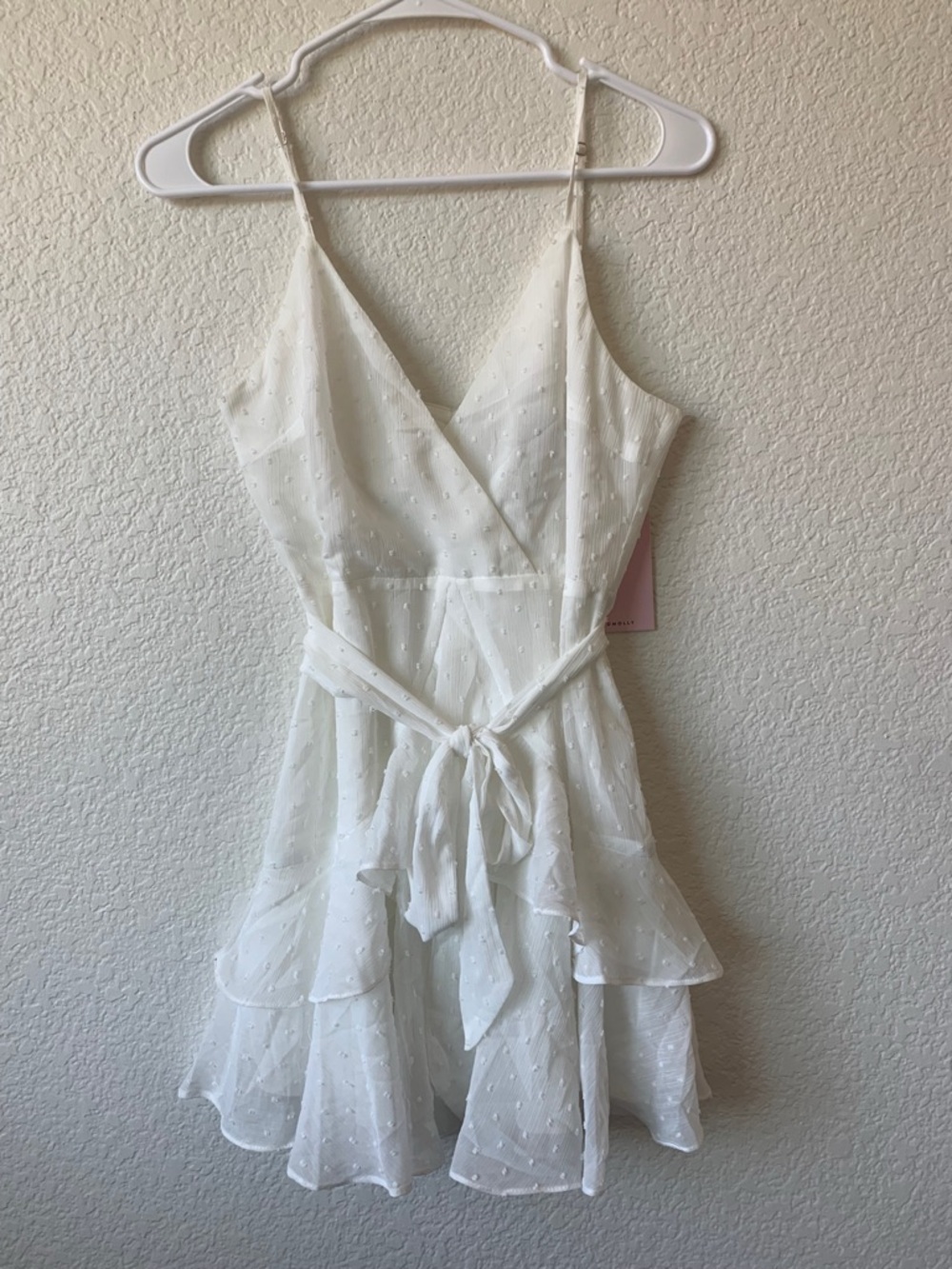Hello Molly White Tiered Ruffle Mini Dress - Picture 2 of 6